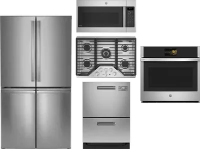 5 Piece Package Includes Refrigerator, Cooktop, Wall Oven, Microwave And Dishwasher